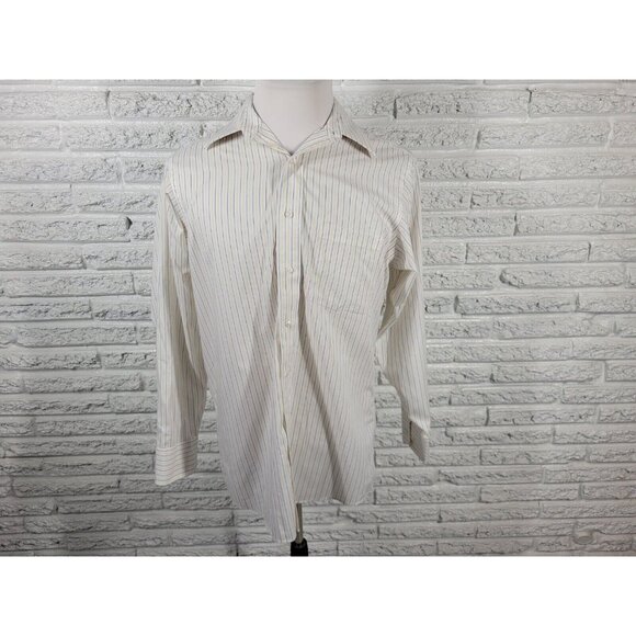 Donald Trump Signature Mens Shirt 15.5 32 33 Long Sleeve Non Iron Stripe E7E - Picture 1 of 8